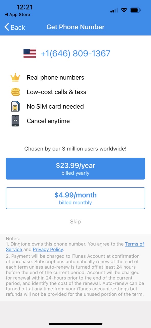 Dingtone: Phone Calls + Texts