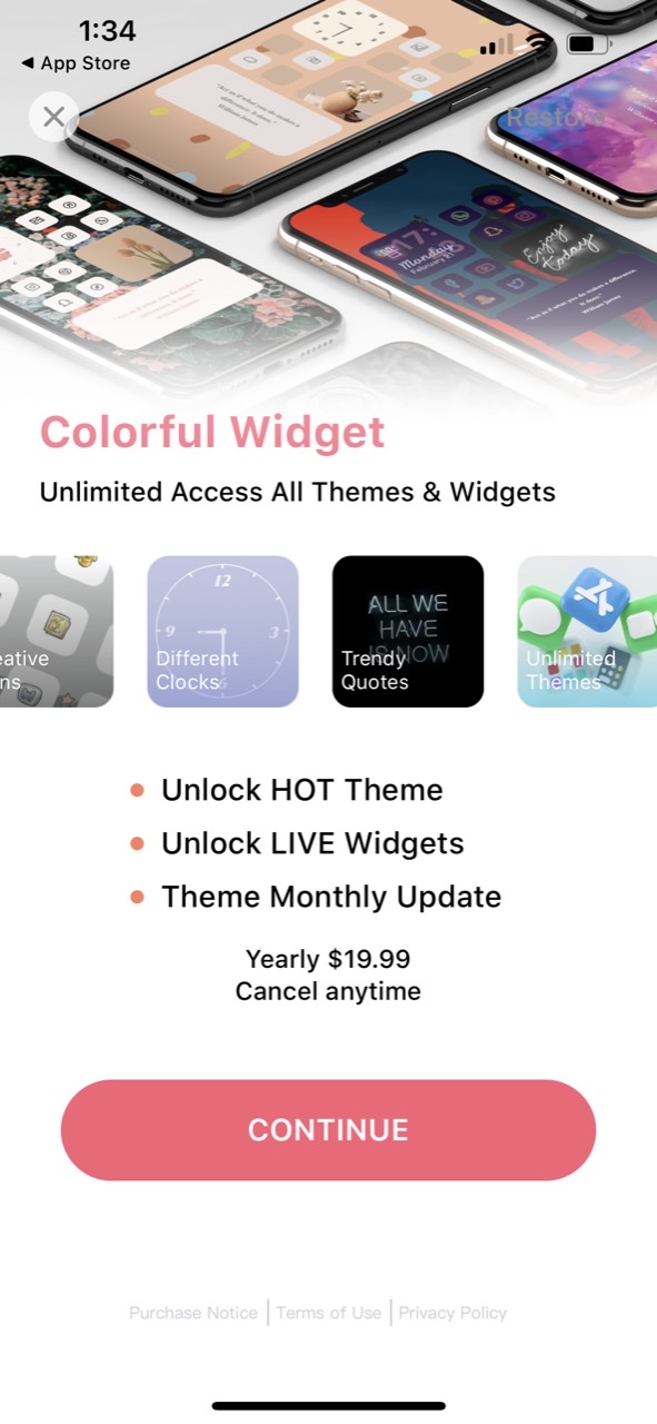 Color Themes: App Icons,Widget