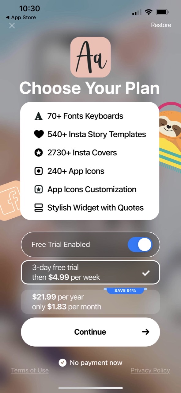 Fonts Art: Keyboard for iPhone