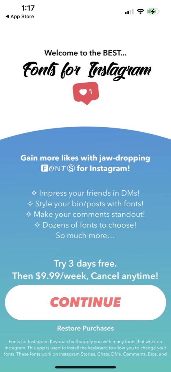 Social Fonts Keyboard for Bio