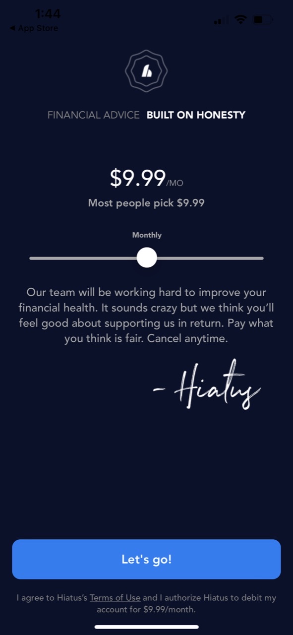 Hiatus: Bill and Money Manager