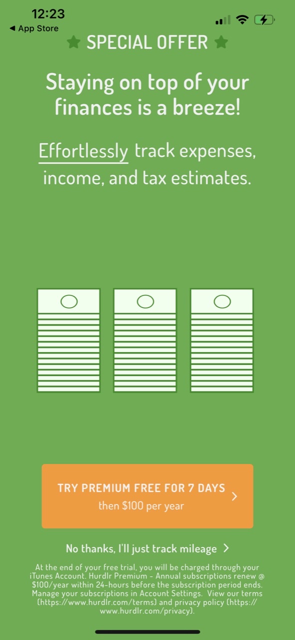 Hurdlr Mileage, Expenses & Tax