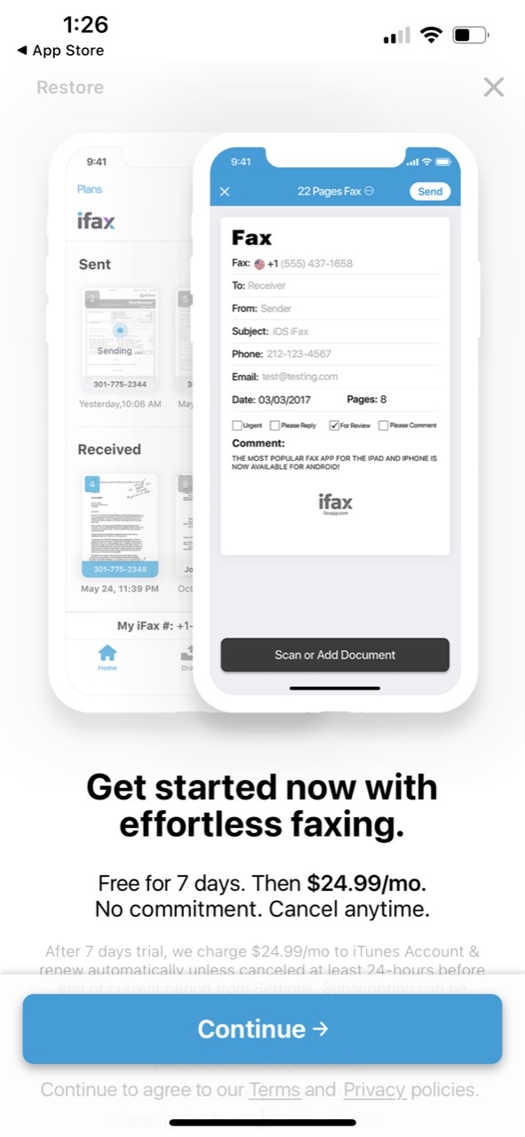 iFax App Send Fax From iPhone