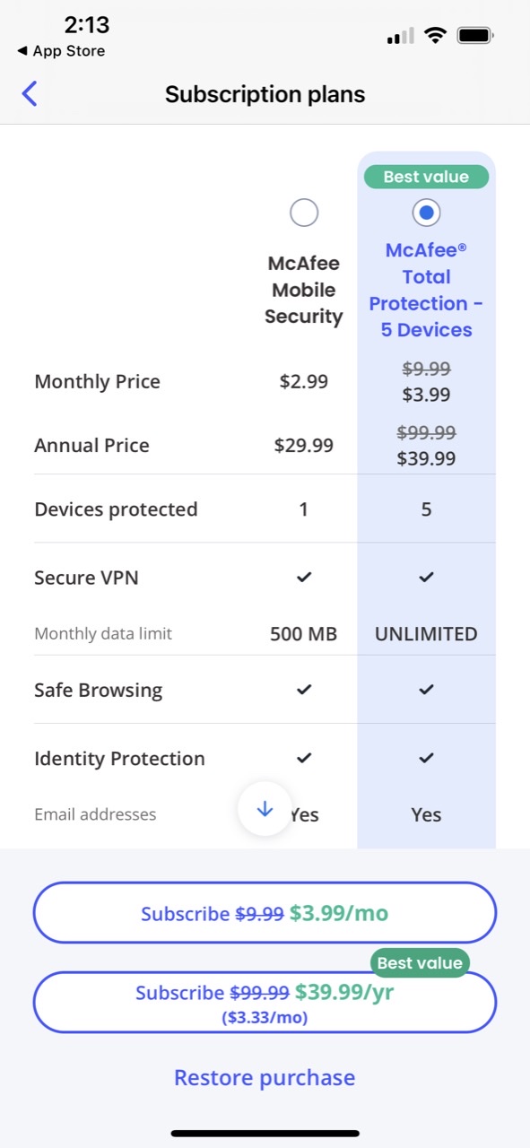 McAfee Security: Privacy & VPN