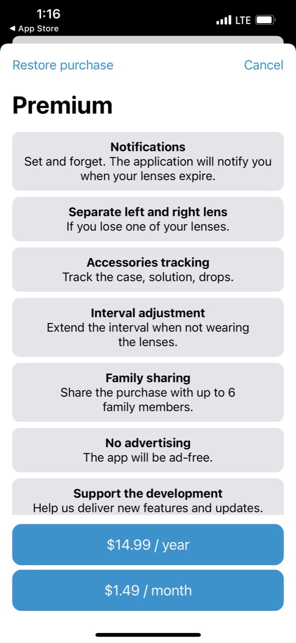 Contact Lenses Tracker
