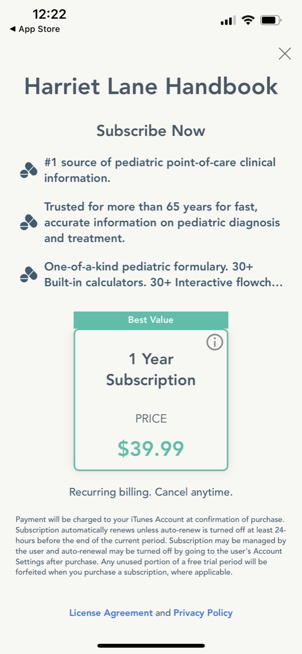 Harriet Lane Handbook App