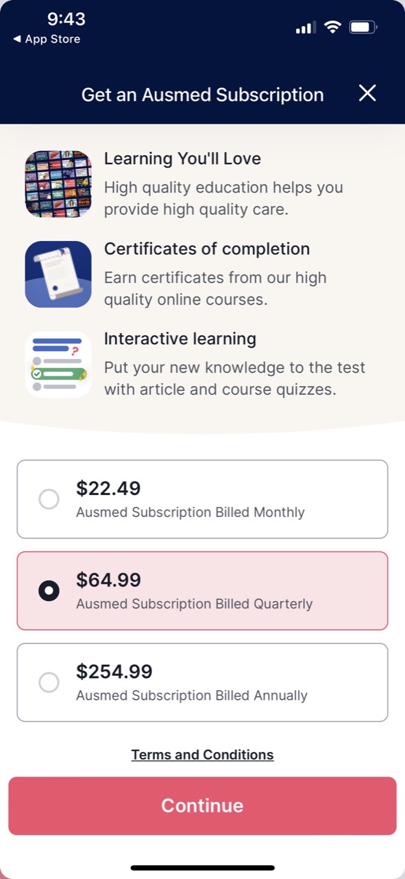 Ausmed - CE Portfolio App