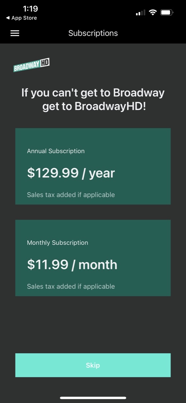 BroadwayHD Mobile