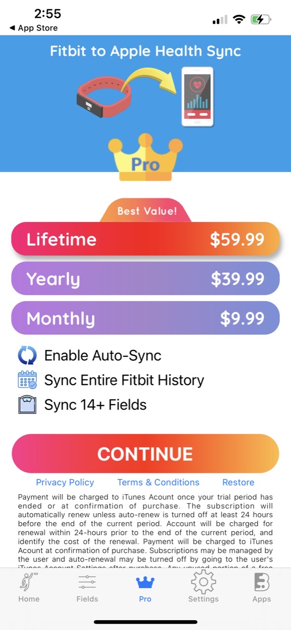 Fitbit to Apple Health Sync