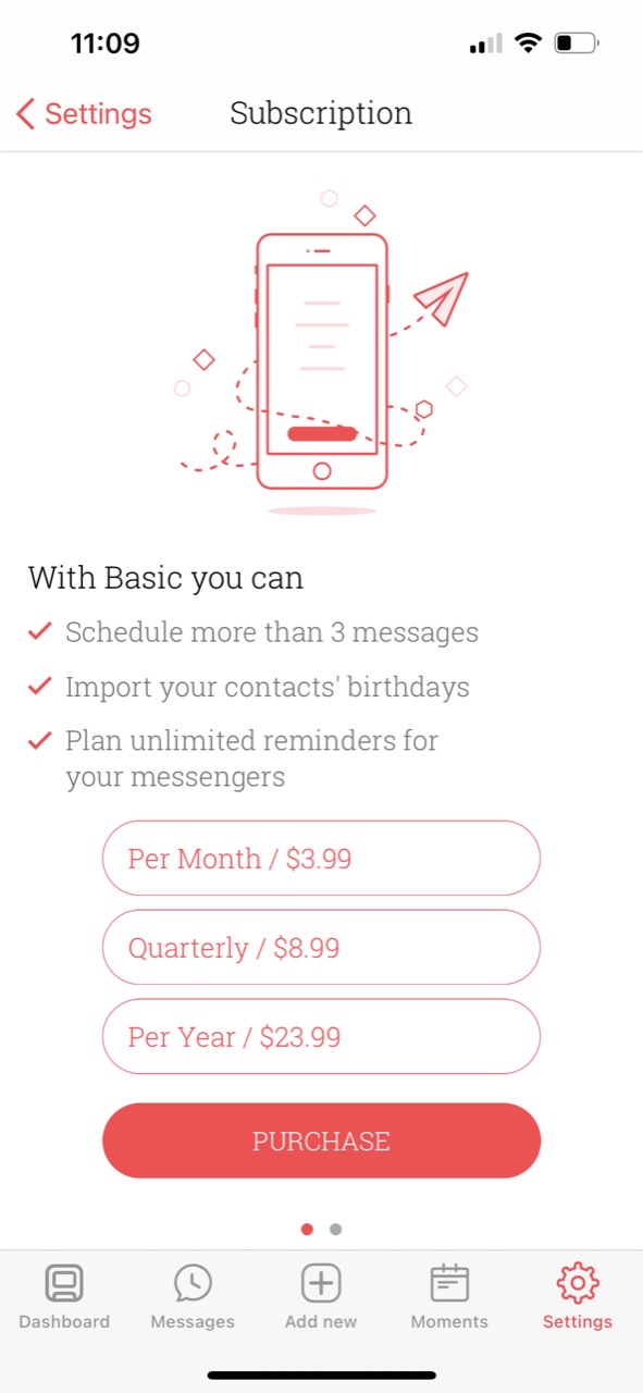 Scheduled - Send text later