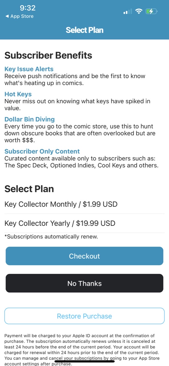 Key Collector Comics App