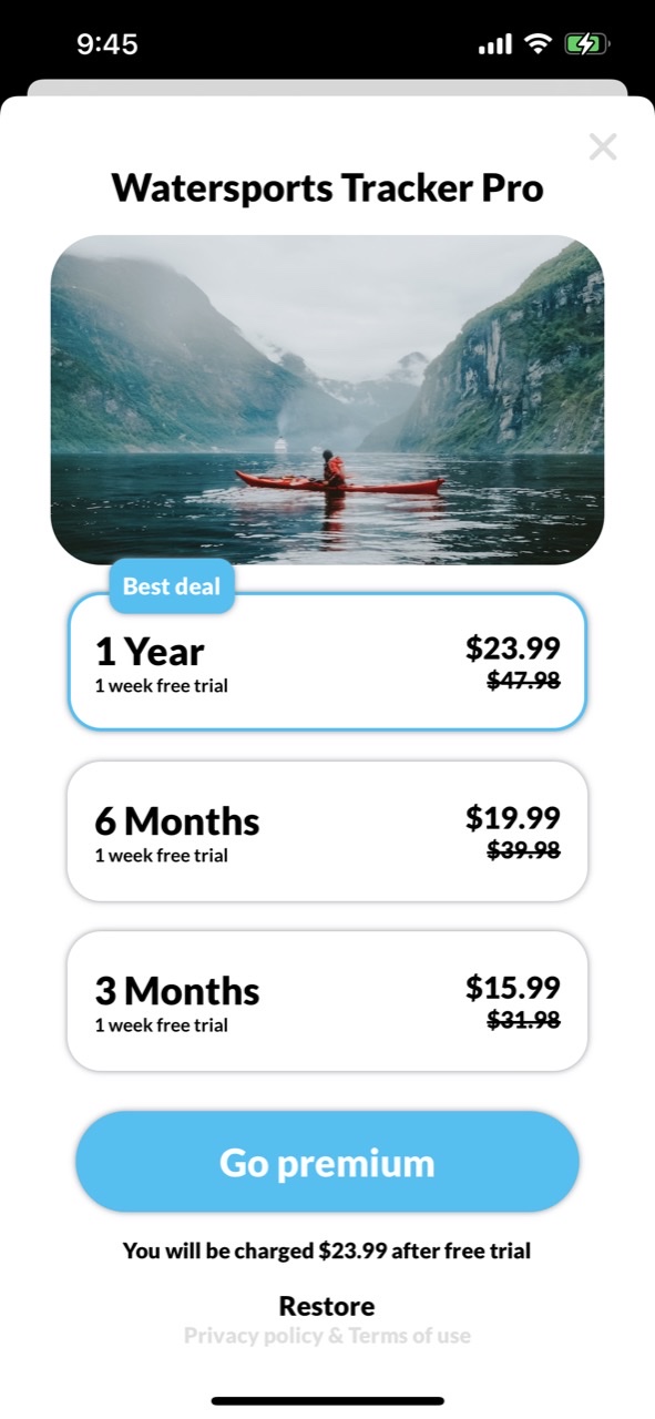 Watersports Tracker - Paddling