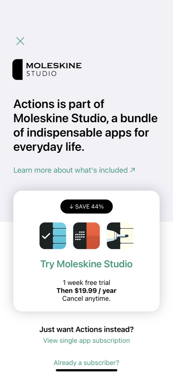Actions by Moleskine Studio