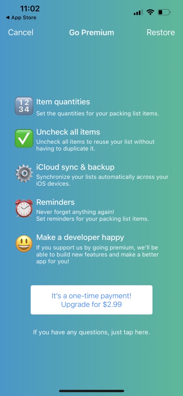 Packing List Checklist