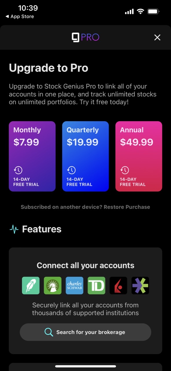 Genius: Stock Market Tracker