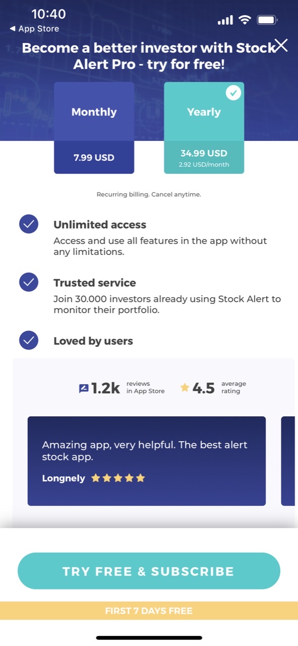 Stock Alert - Market alarm