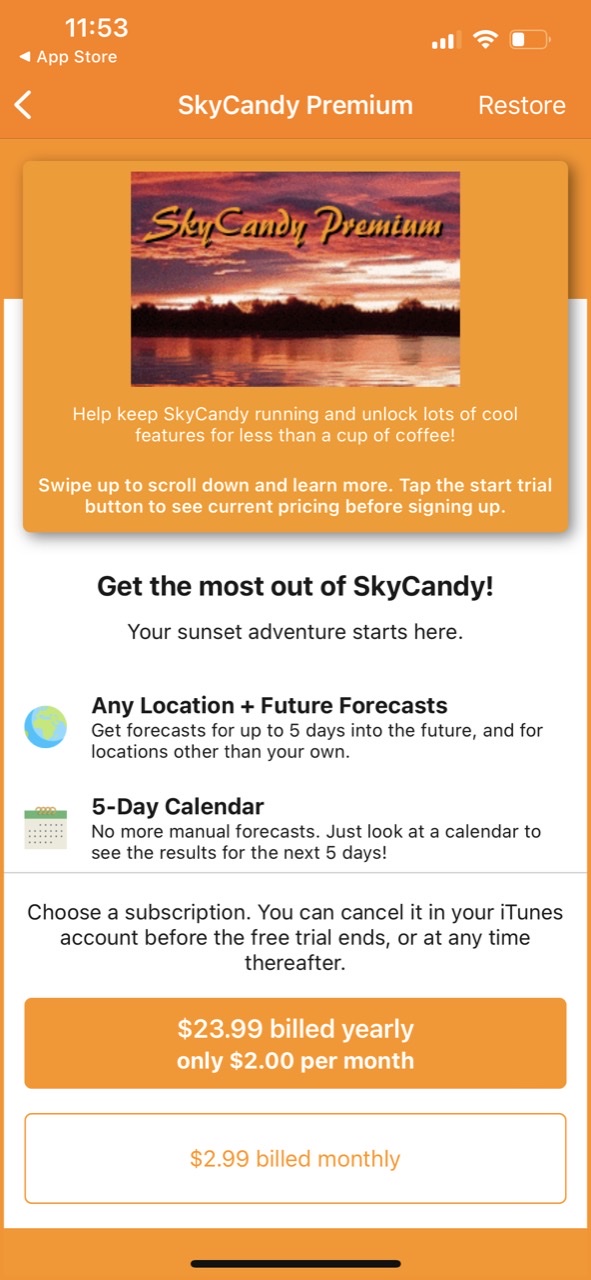 SkyCandy - Sunset Forecast App