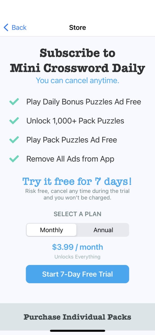 Mini Crossword Daily