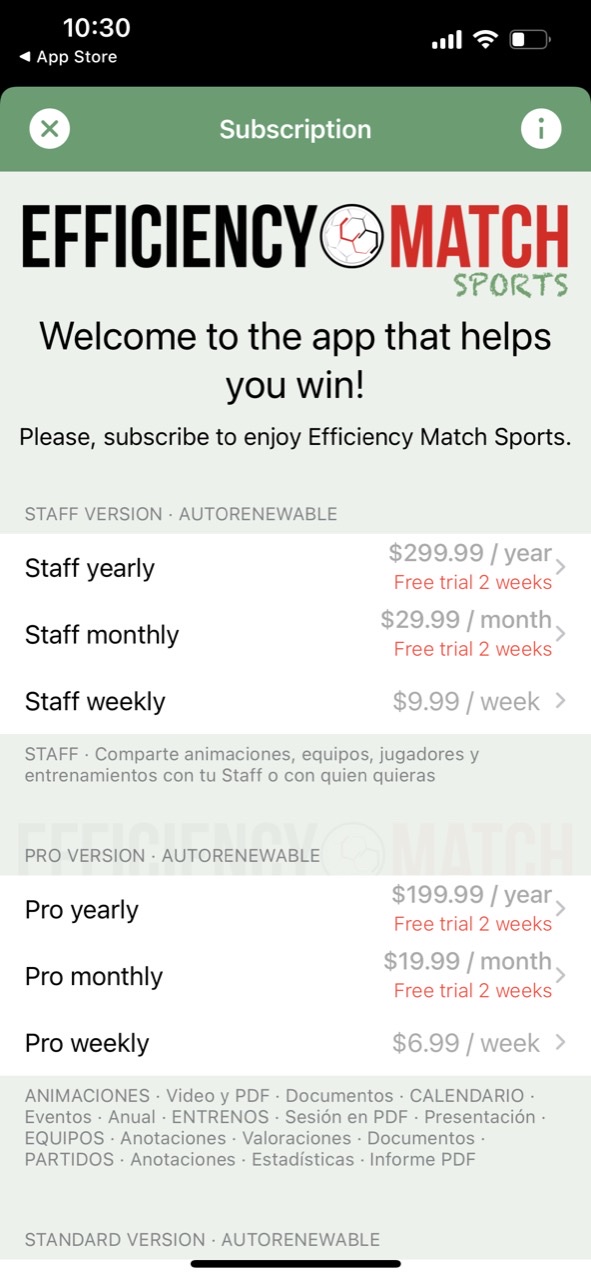 Efficiency Match Sports