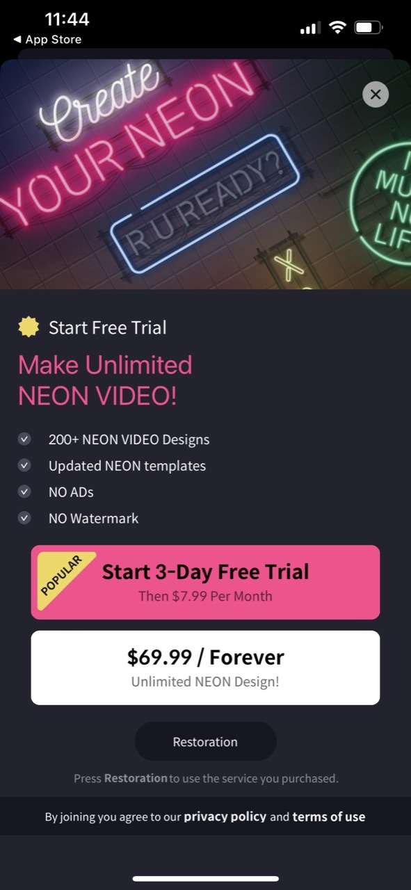 NEON GIF+TEXT Video Effects