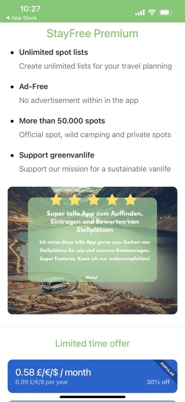 StayFree: Vanlife Wild Camping