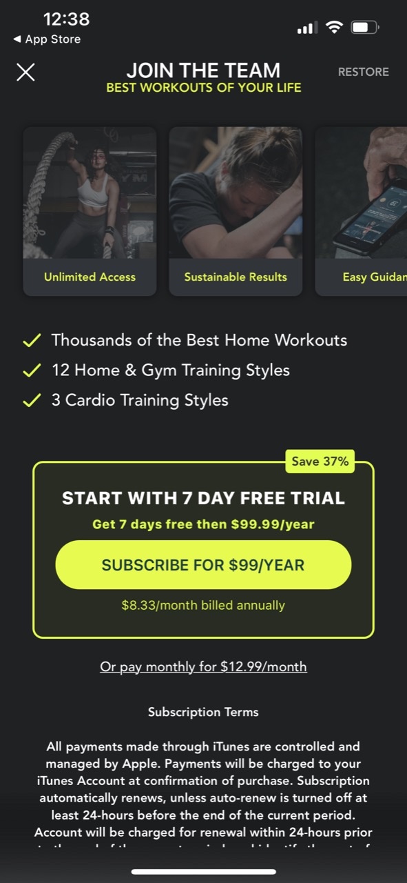 SHRED: Gym Workout Planner