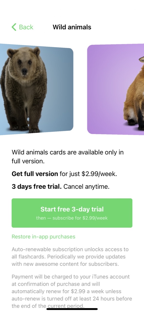 Flashcards. Animal sounds. ABC