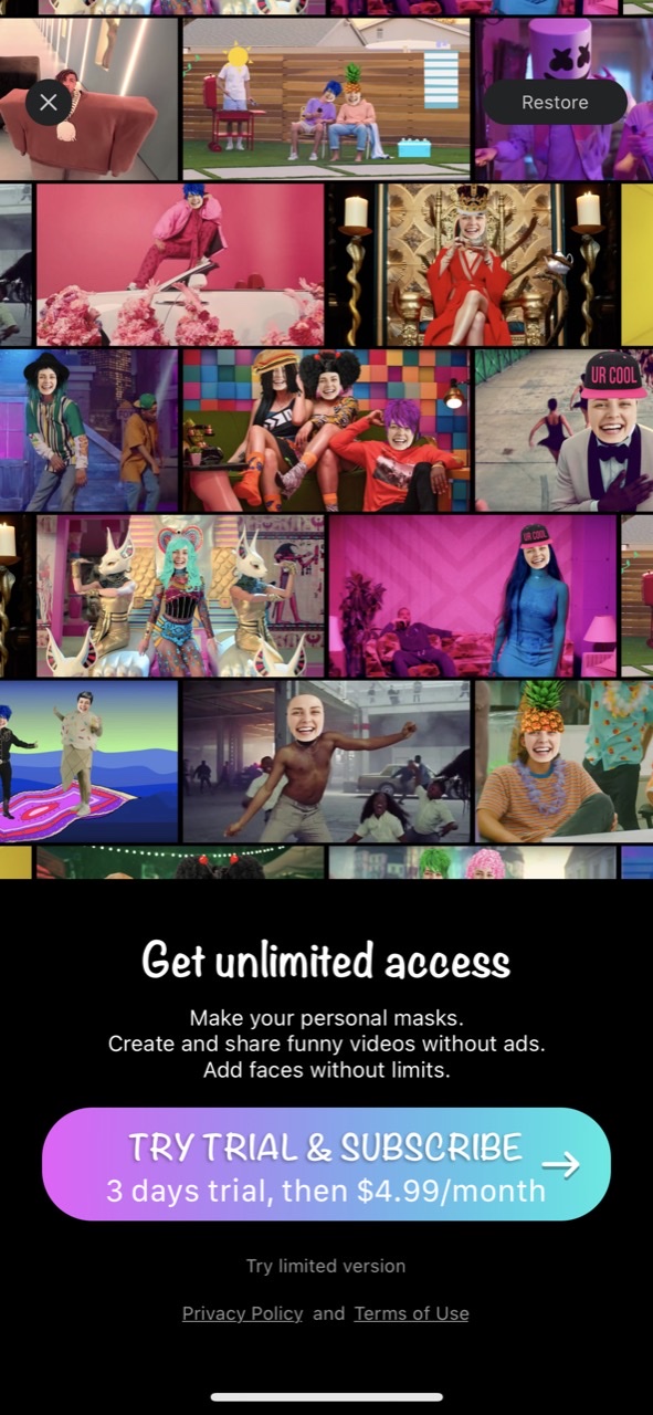 Faces - video, gif for texting