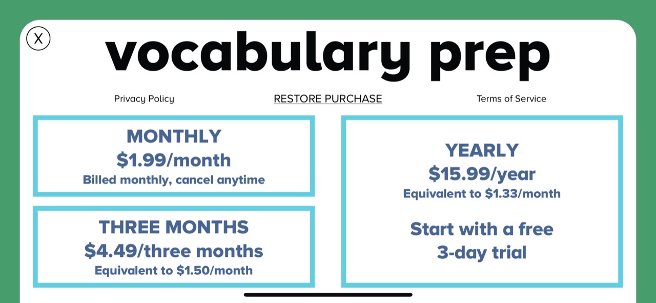Vocabulary Prep