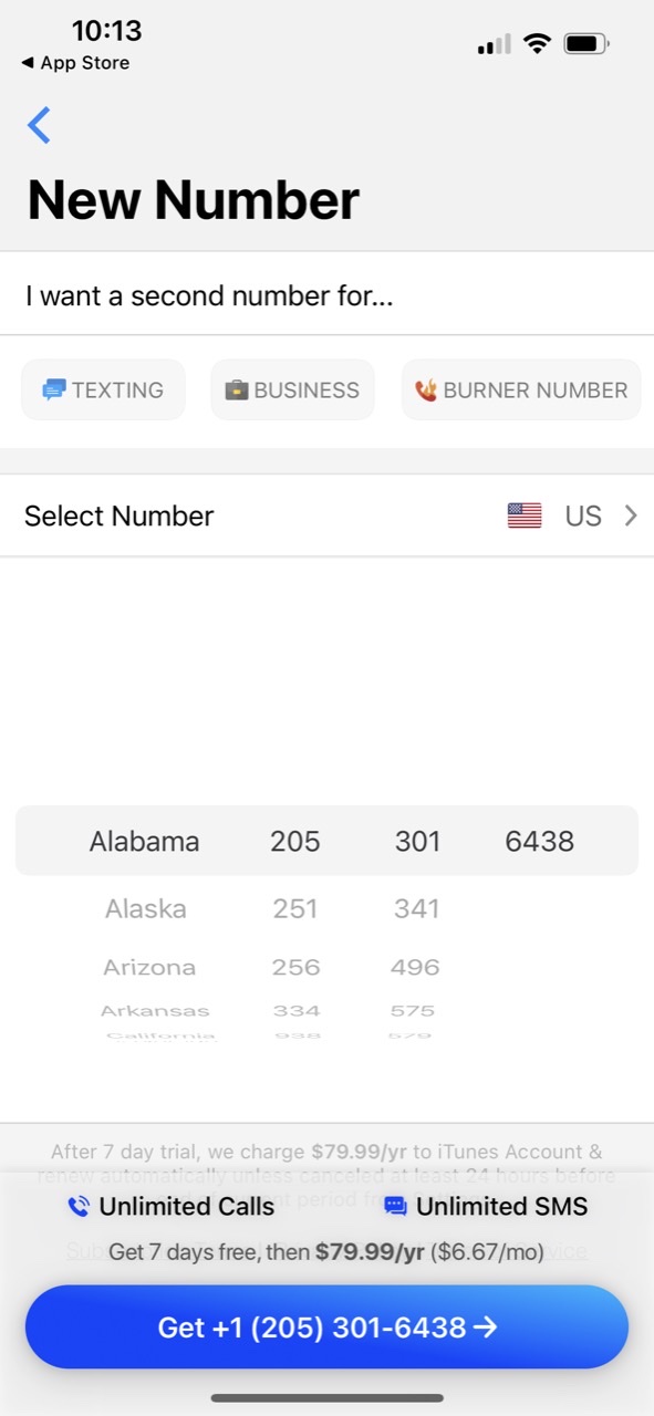 Second Number Line App Numbers