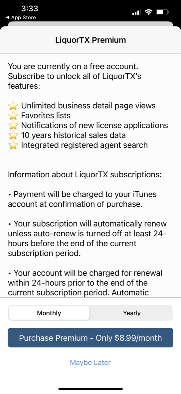 LiquorTX – Bar Sales Data