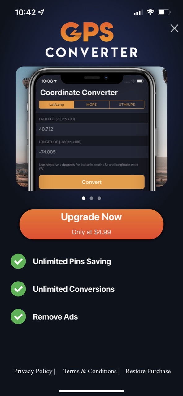 GPS Coordinates Converter App