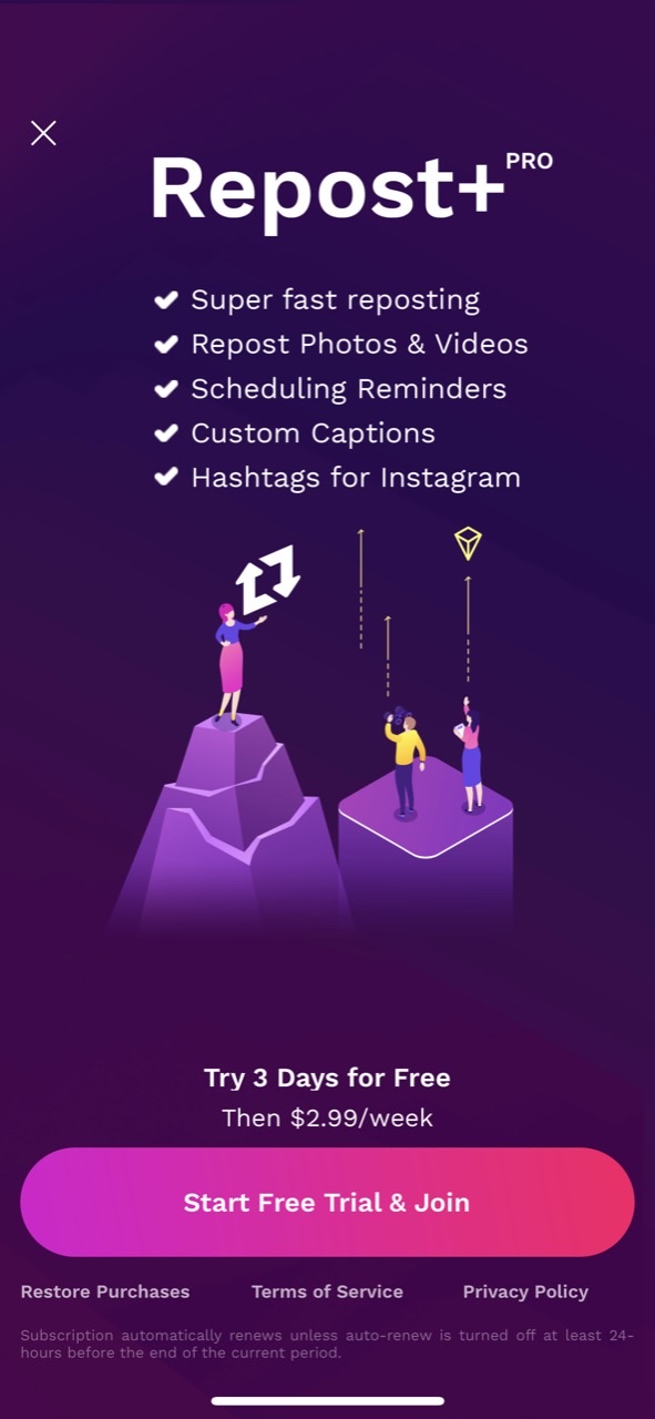 Repost+ for Instagram .
