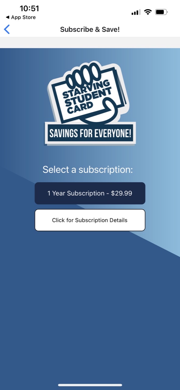Starving Student Card App