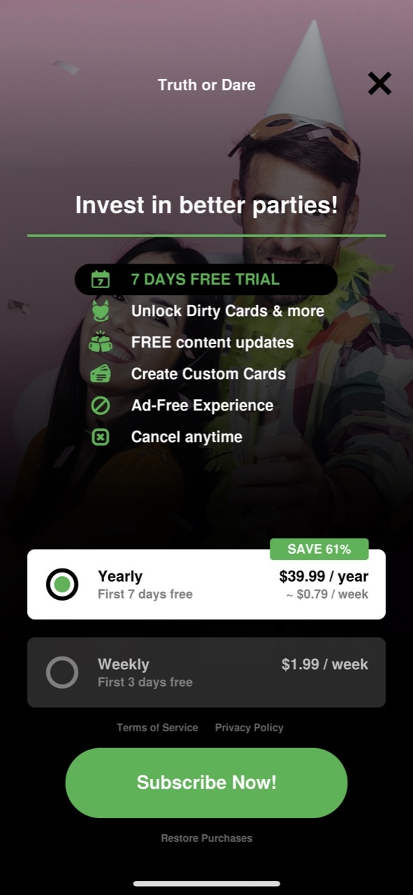 Truth or Dare Party Game Dirty