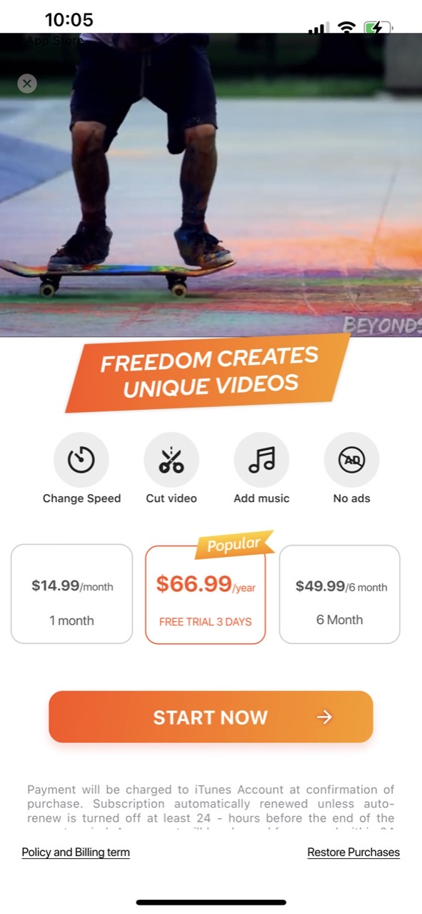 Video Speed: Fast, slow motion