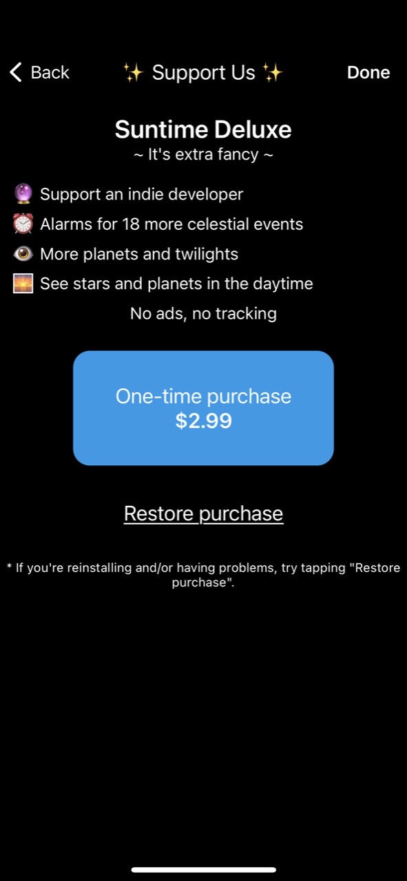 Suntime — Sun Moon and Planets