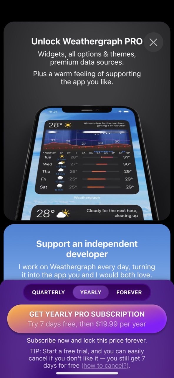 Weathergraph weather widget