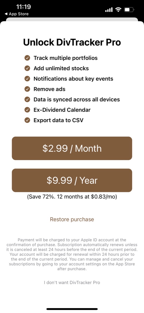 Dividend Tracker°