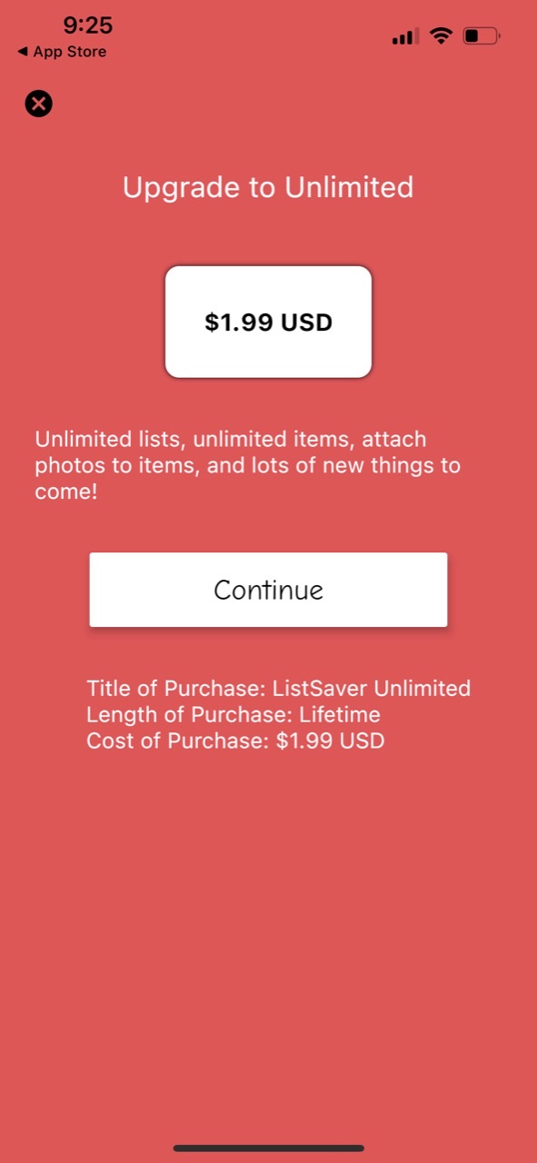 ListSaver: Shopping list saver