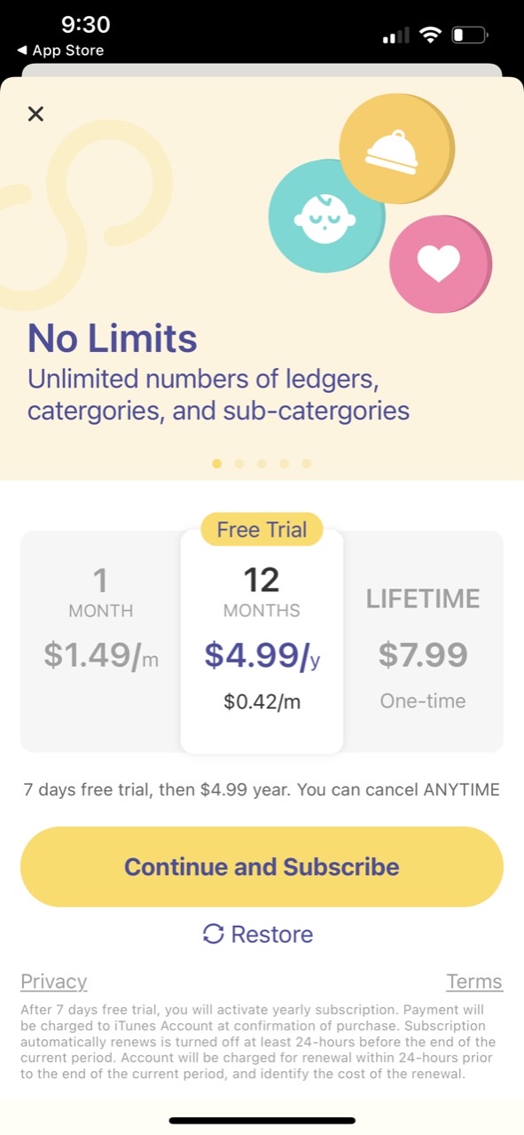 Budget app spending tracker paywall screenshot 40k mo 