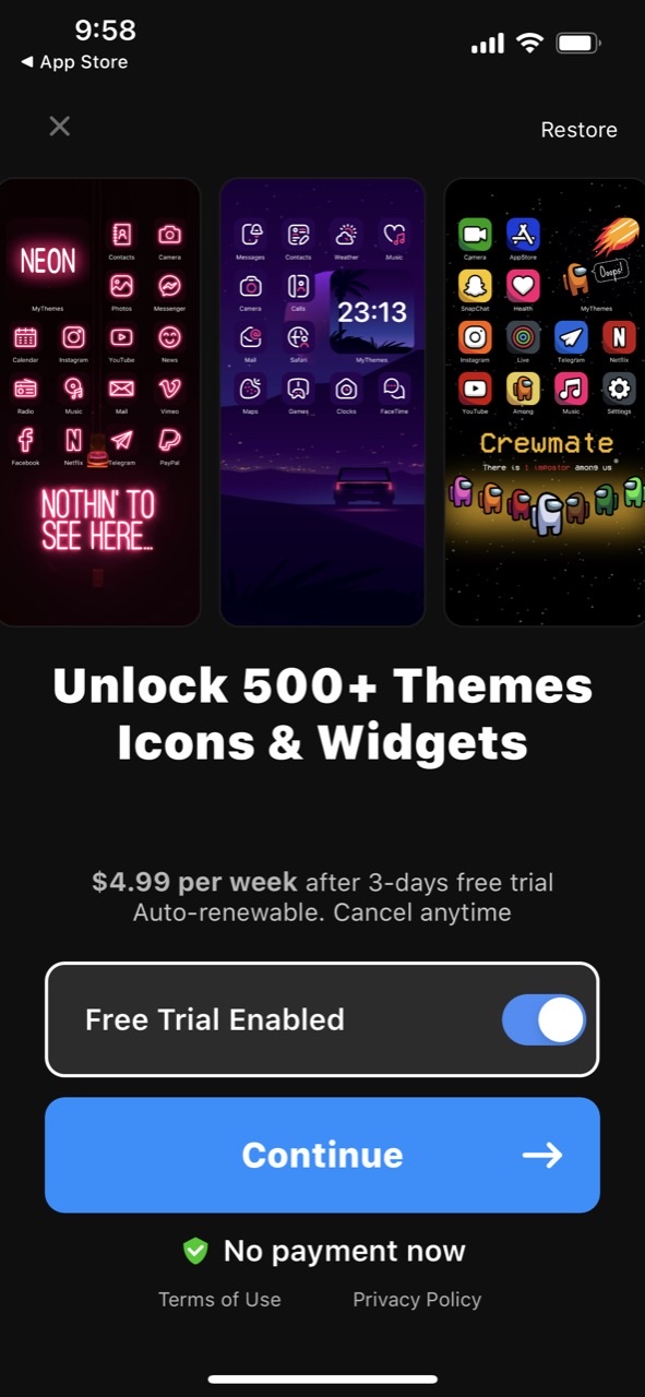 Themes Widgets Icon, Screen 14