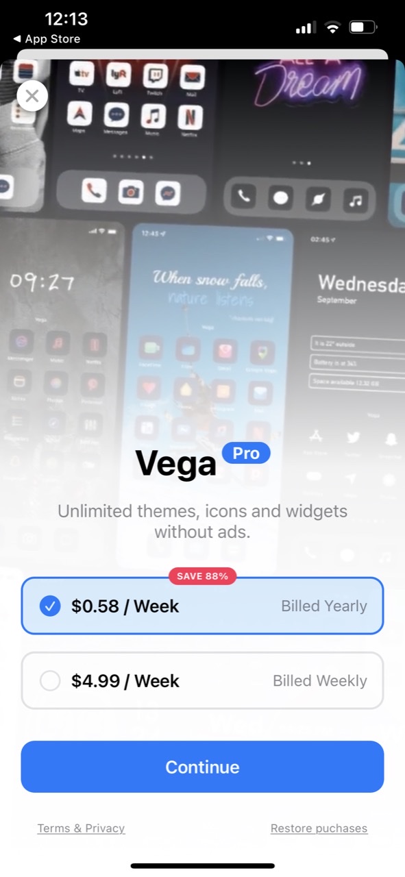 Themes Widgets & Icons by Vega