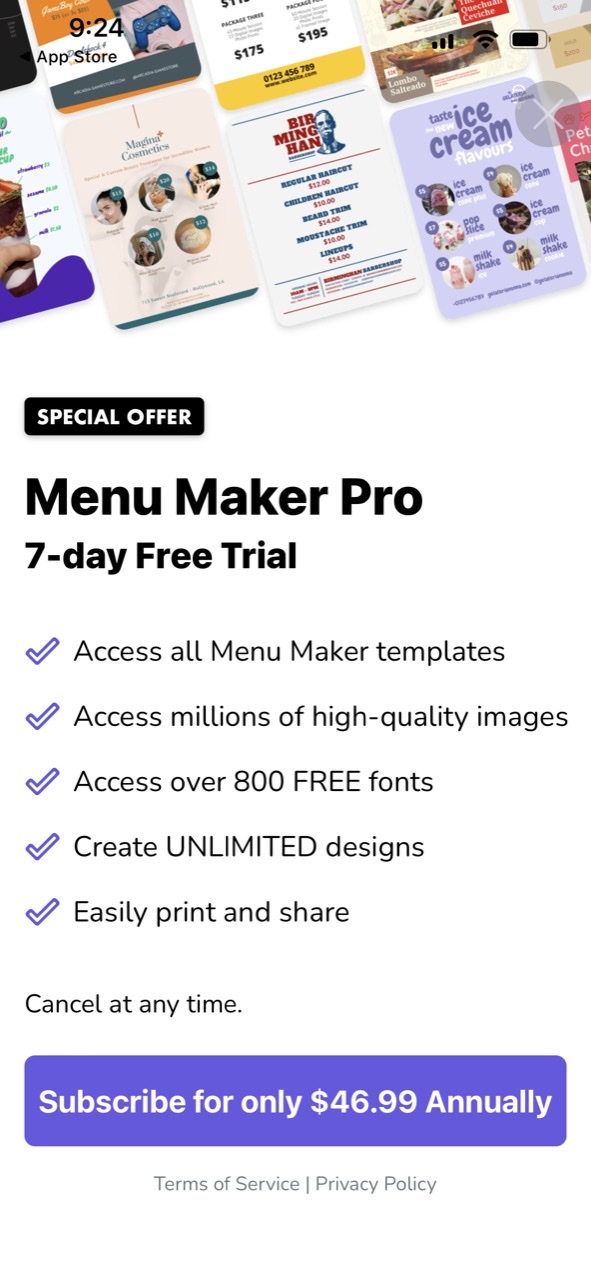 Price List & Menu Maker