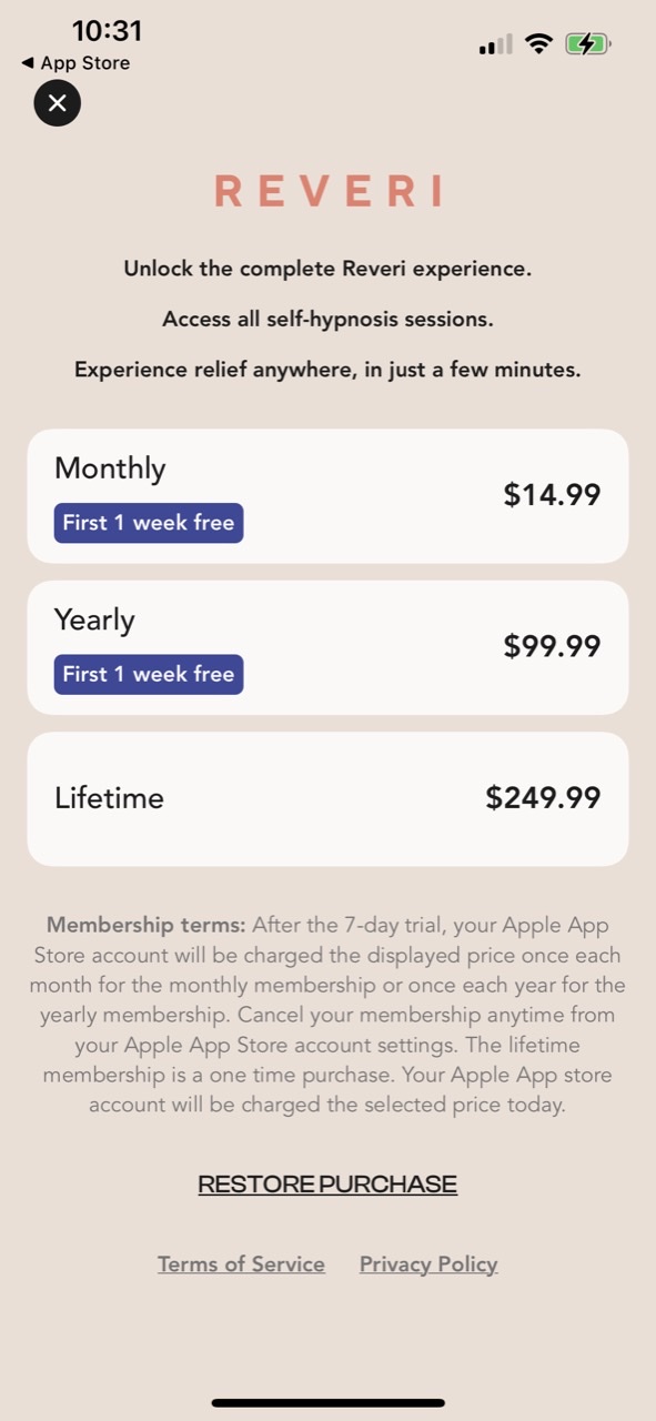 Reveri: Self-hypnosis