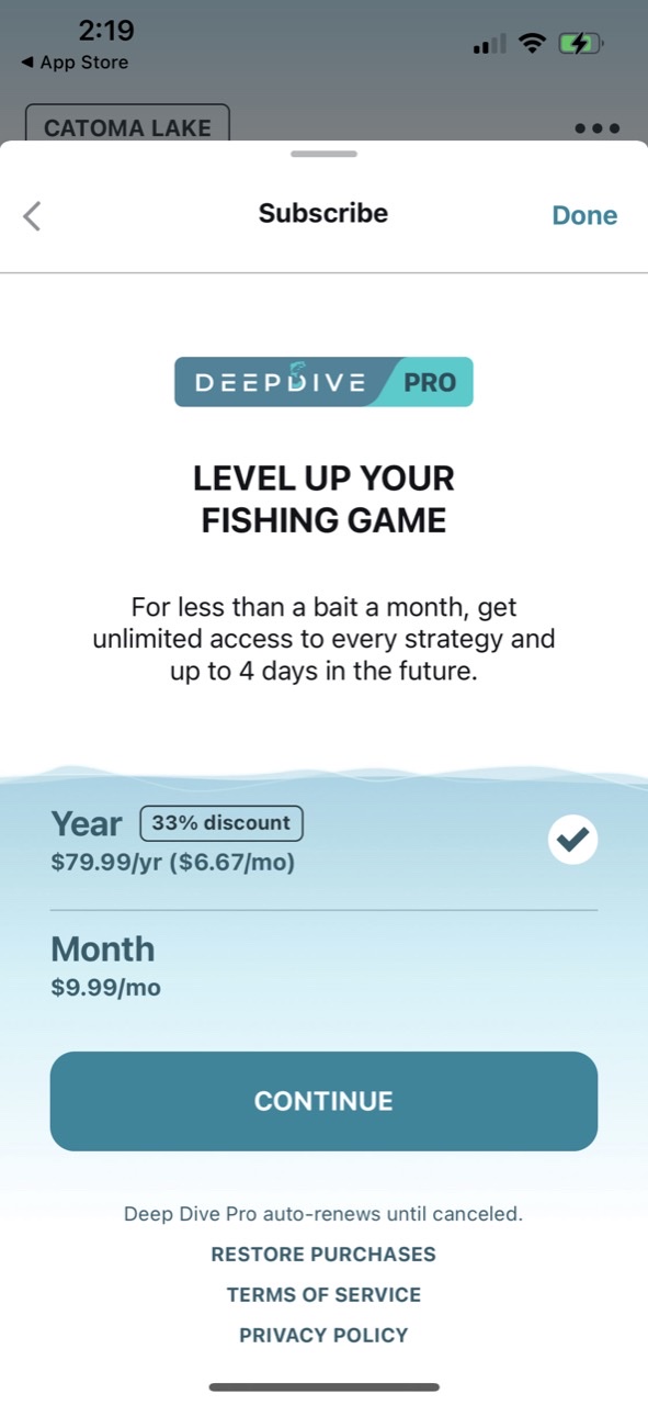 Deep Dive - Bass Fishing App