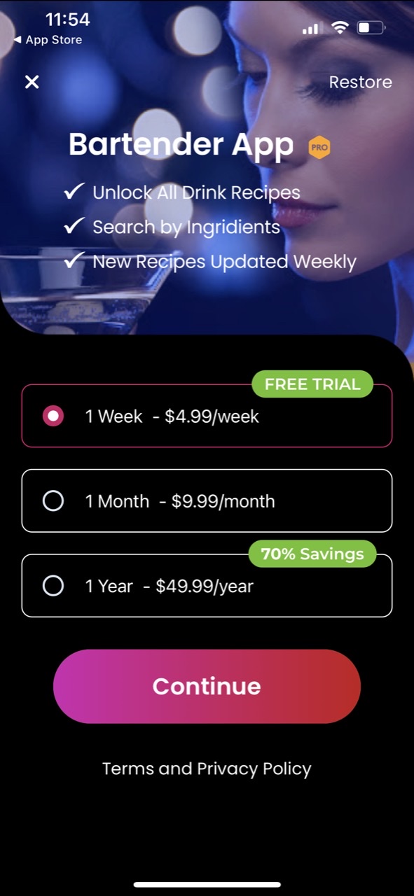 Bartender App - Drink Recipes