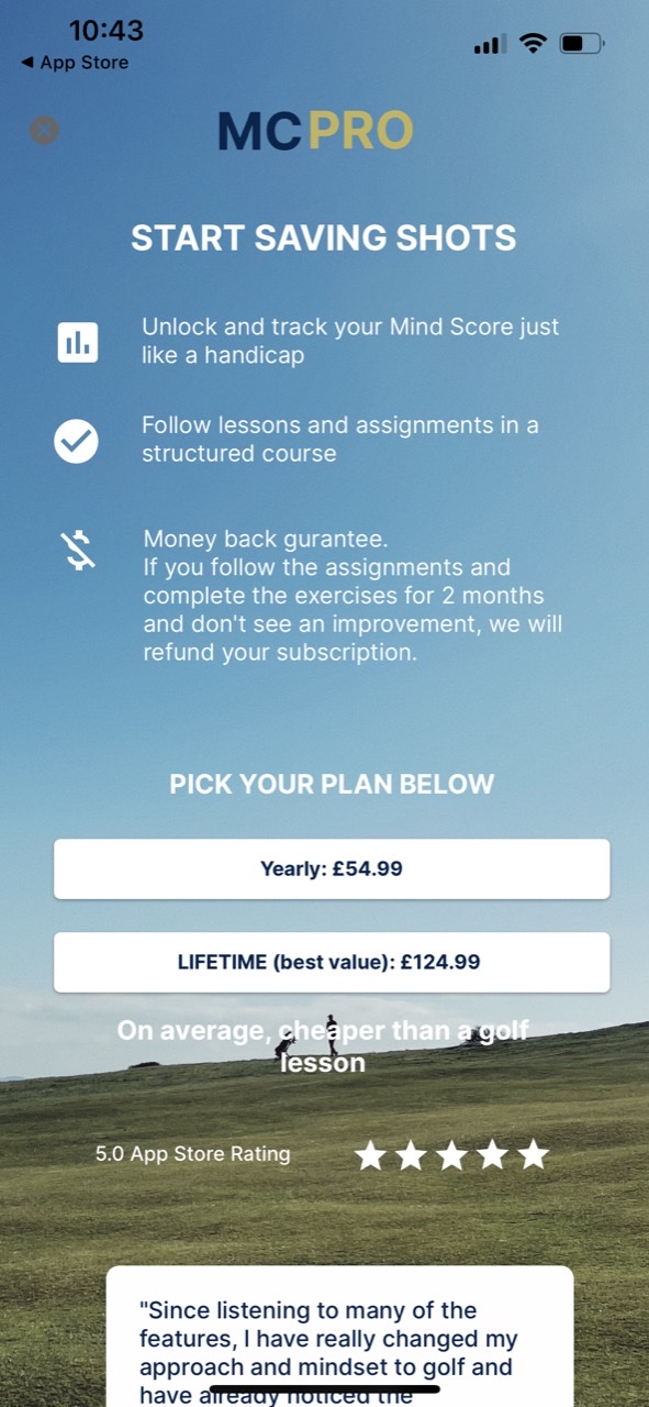 Mind Caddie, Golf Mental Coach