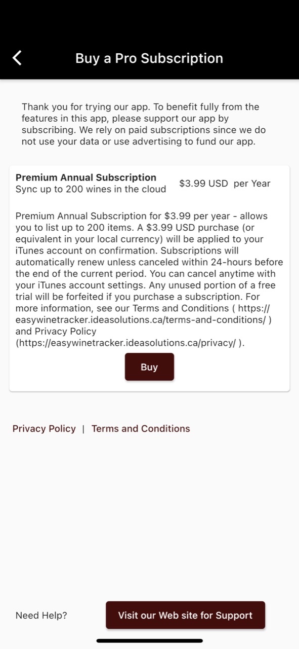 Easy Wine Tracker