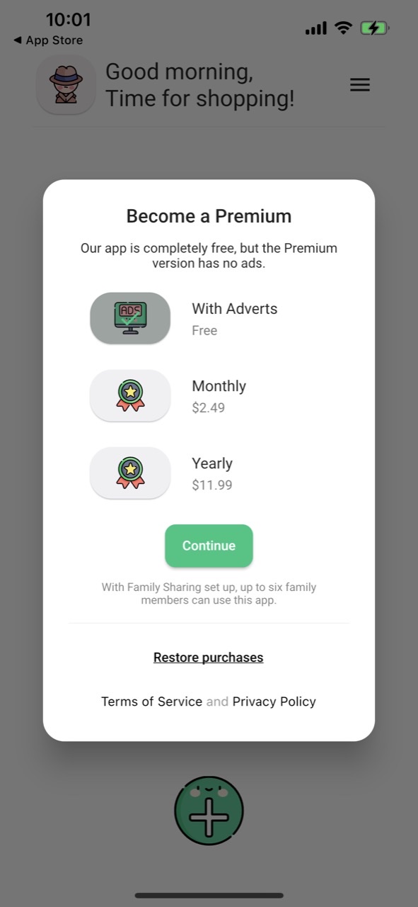 Shopamoji: Shopping List